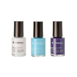 Korres Nail Polish Set 08 Candy Scallop & 71 Cyan Sea Star & 78 Purple Sea Anemone