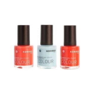 Korres Nail Polish Set 44 Coral Hibiscus & 46 Tangerine & 81 Ciel Glacial