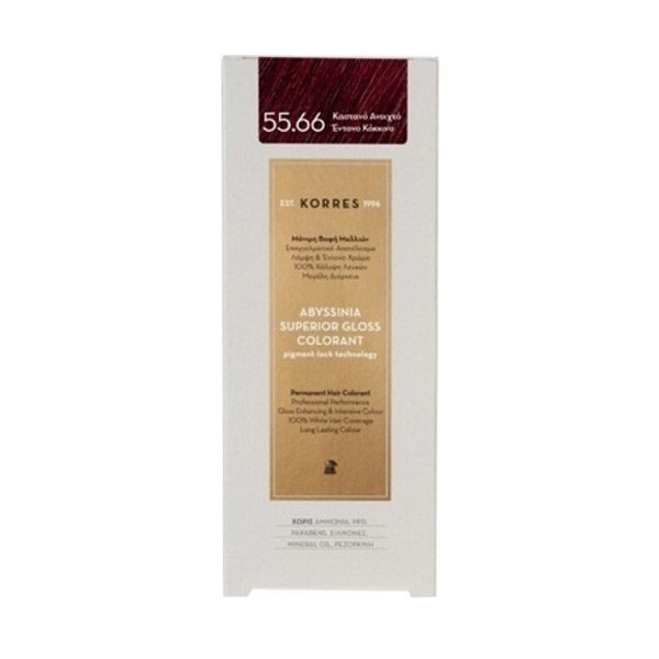 Korres Abyssinia Superior Gloss Colorant 55.66 Καστανό Ανοιχτό Έντονο Κόκκινο