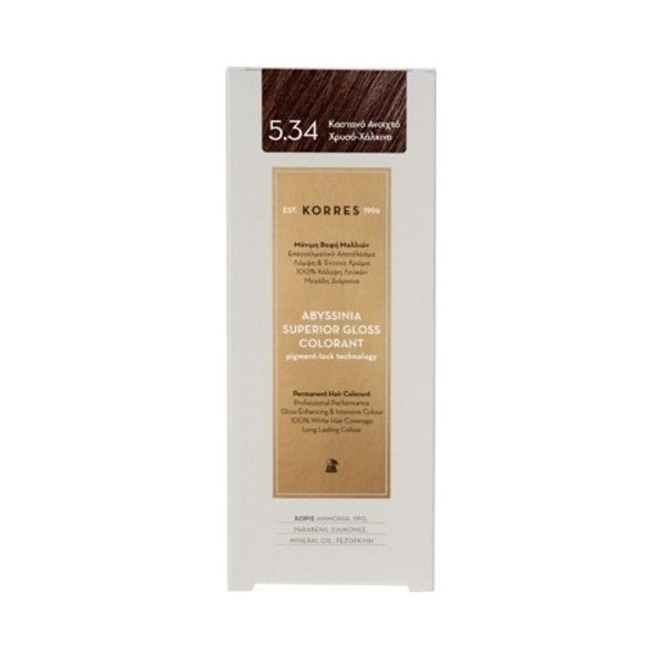 Korres Abyssinia Superior Gloss Colorant 5.34 Καστανό Ανοιχτό-Χρυσό Χάλκινο