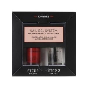 Korres Nail Gel System Classic Red & Top Coat
