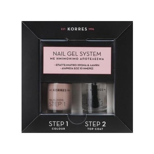 Korres Nail Gel System Nude Pink & Top Coat
