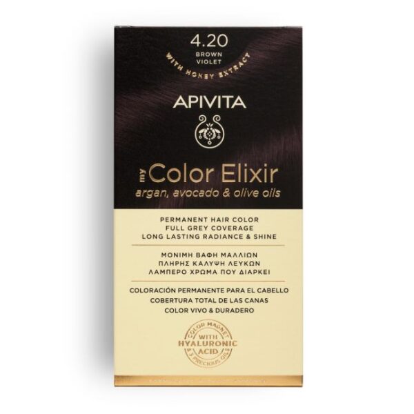 APIVITA MY COLOR ELIXIR ΜΟΝΙΜΗ ΒΑΦΗ Νο 4.20 ΚΑΣΤΑΝΟ ΒΙΟΛΕΤΙ