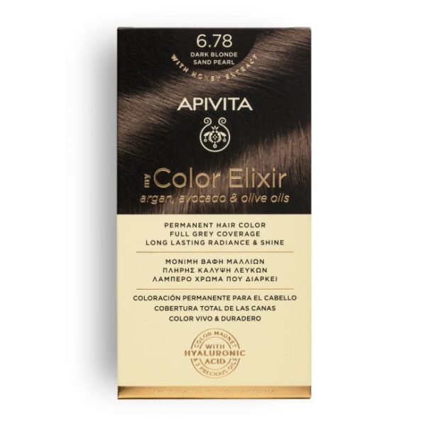 APIVITA MY COLOR ELIXIR ΜΟΝΙΜΗ ΒΑΦΗ Νο 6.78 ΞΑΝΘΟ ΣΚΟΥΡΟ ΜΠΕΖ ΠΕΡΛΕ