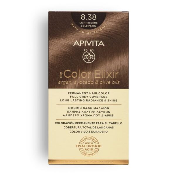 APIVITA MY COLOR ELIXIR ΜΟΝΙΜΗ ΒΑΦΗ Νο 8.38 ΞΑΝΘΟ ΑΝΟΙΧΤΟ ΜΕΛΙ ΠΕΡΛΕ