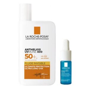 LA ROCHE-POSAY ANTHELIOS UVMUNE400 ΑΝΤΗΛΙΑΚΟ ΠΡΟΣΩΠΟΥ SPF50+ 50ml + LA ROCHE-POSAY HYALU B5 SERUM ΑΝΤΙΡΥΤΙΔΙΚΟΣ ΟΡΟΣ 10ml