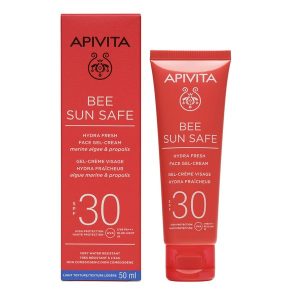 APIVITA BEE SUN SAFE ΕΝΥΔΑΤΙΚΗ ΚΡΕΜΑ-GEL ΠΡΟΣΩΠΟΥ SPF30 50ml