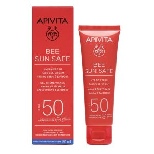 APIVITA BEE SUN SAFE ΕΝΥΔΑΤΙΚΗ ΚΡΕΜΑ-GEL ΠΡΟΣΩΠΟΥ SPF50 50ml