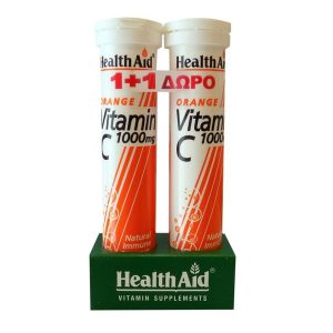 HEALTH AID ΑΝΑΒΡΑΖΟΥΣΑ VITAMIN C 1000mg 1+1 ΔΩΡΟ