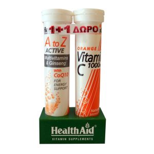 HEALTH AID ΑΝΑΒΡΑΖΟΥΣΑ VITAMIN C 1000MG + A TO Z ACTIVE GINSENG 1+1 ΔΩΡΟ