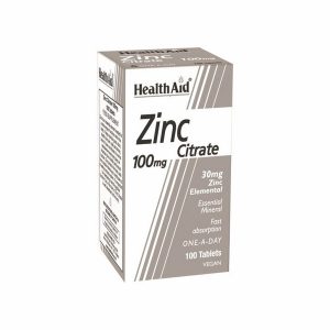 HEALTH AID ZINC CITRATE 100mg 100tabs