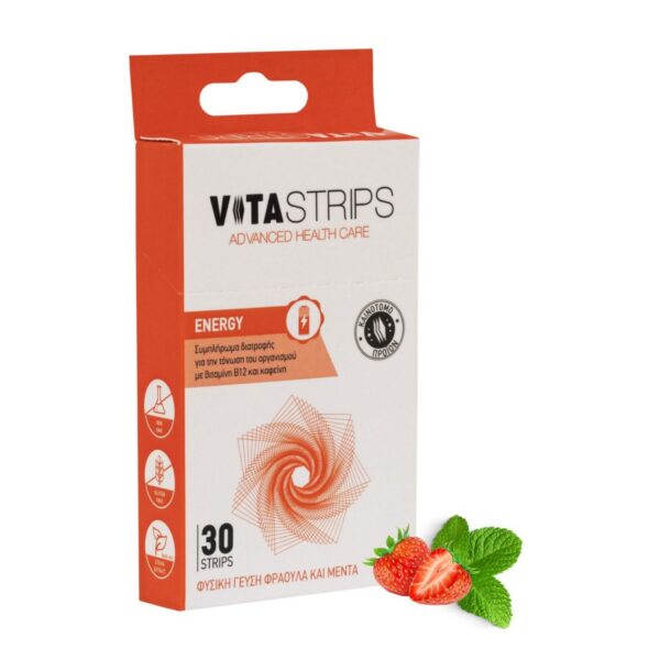 VITASTRIPS ENERGY 30 STRIPS ΓΕΥΣΗ ΦΡΑΟΥΛΑ ΚΑΙ ΜΕΝΤΑ